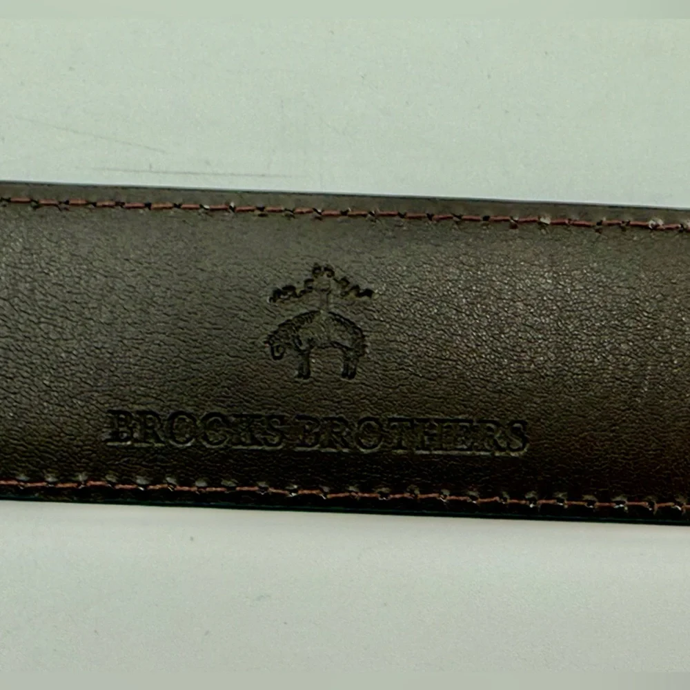 Brooks Brothers Dark Brown Pebbled‎ Leather Belt 44